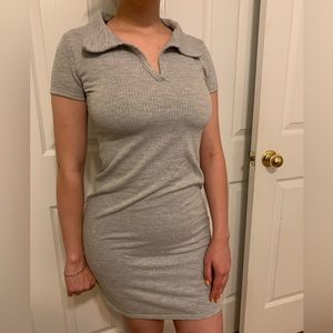 Gray, t-shirt dress, short